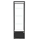 Modern Glass Black Curio Cabinet with Adjustable Shelves