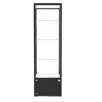 Modern Glass Black Curio Cabinet with Adjustable Shelves