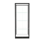Modern Glass Black Curio Cabinet with Adjustable Shelves