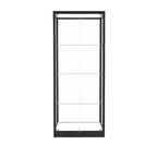 Modern Glass Black Curio Cabinet with Adjustable Shelves