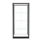 Modern Glass Black Curio Cabinet with Adjustable Shelves