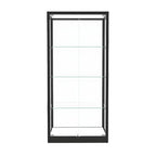 Modern Glass Black Curio Cabinet with Adjustable Shelves