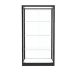 Modern Glass Black Curio Cabinet with Adjustable Shelves