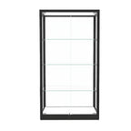Modern Glass Black Curio Cabinet with Adjustable Shelves