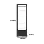 Modern Glass Black Curio Cabinet with Adjustable Shelves
