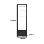 Modern Glass Black Curio Cabinet with Adjustable Shelves