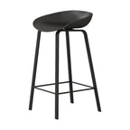 Contemporary Black Metal Sleek Design Ergonomic Bar Stool