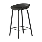 Contemporary Black Metal Sleek Design Ergonomic Bar Stool