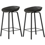 Contemporary Black Metal Sleek Design Ergonomic Bar Stool