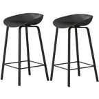 Contemporary Black Metal Sleek Design Ergonomic Bar Stool