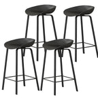 Contemporary Black Metal Sleek Design Ergonomic Bar Stool