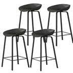 Contemporary Black Metal Sleek Design Ergonomic Bar Stool