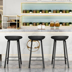 Contemporary Black Metal Sleek Design Ergonomic Bar Stool