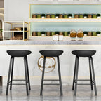 Contemporary Black Metal Sleek Design Ergonomic Bar Stool