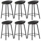 Contemporary Black Metal Sleek Design Ergonomic Bar Stool