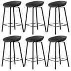 Contemporary Black Metal Sleek Design Ergonomic Bar Stool