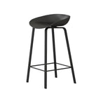 Contemporary Black Metal Sleek Design Ergonomic Bar Stool