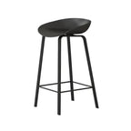Contemporary Black Metal Sleek Design Ergonomic Bar Stool