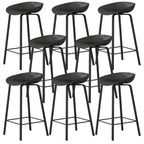 Contemporary Black Metal Sleek Design Ergonomic Bar Stool
