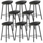 Contemporary Black Metal Sleek Design Ergonomic Bar Stool