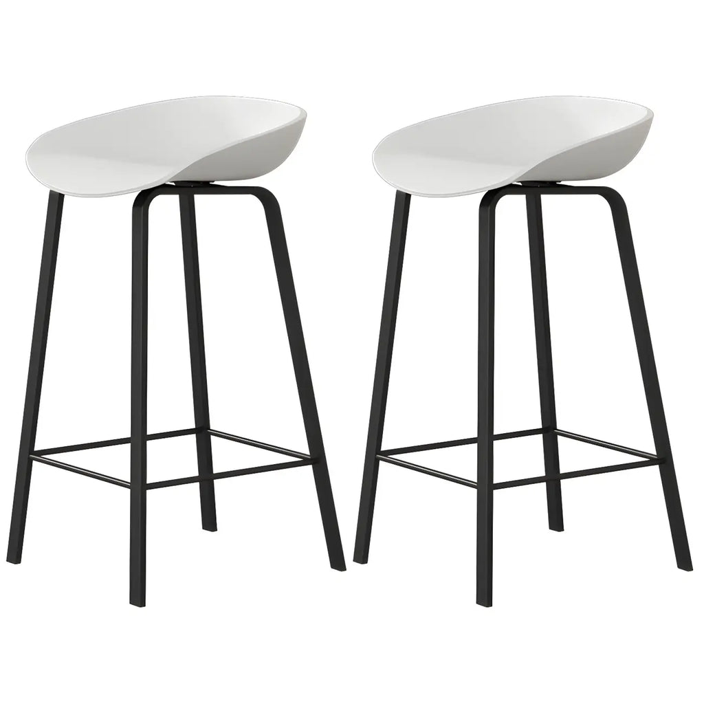 Contemporary Black Metal Sleek Design Ergonomic Bar Stool
