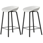 Contemporary Black Metal Sleek Design Ergonomic Bar Stool