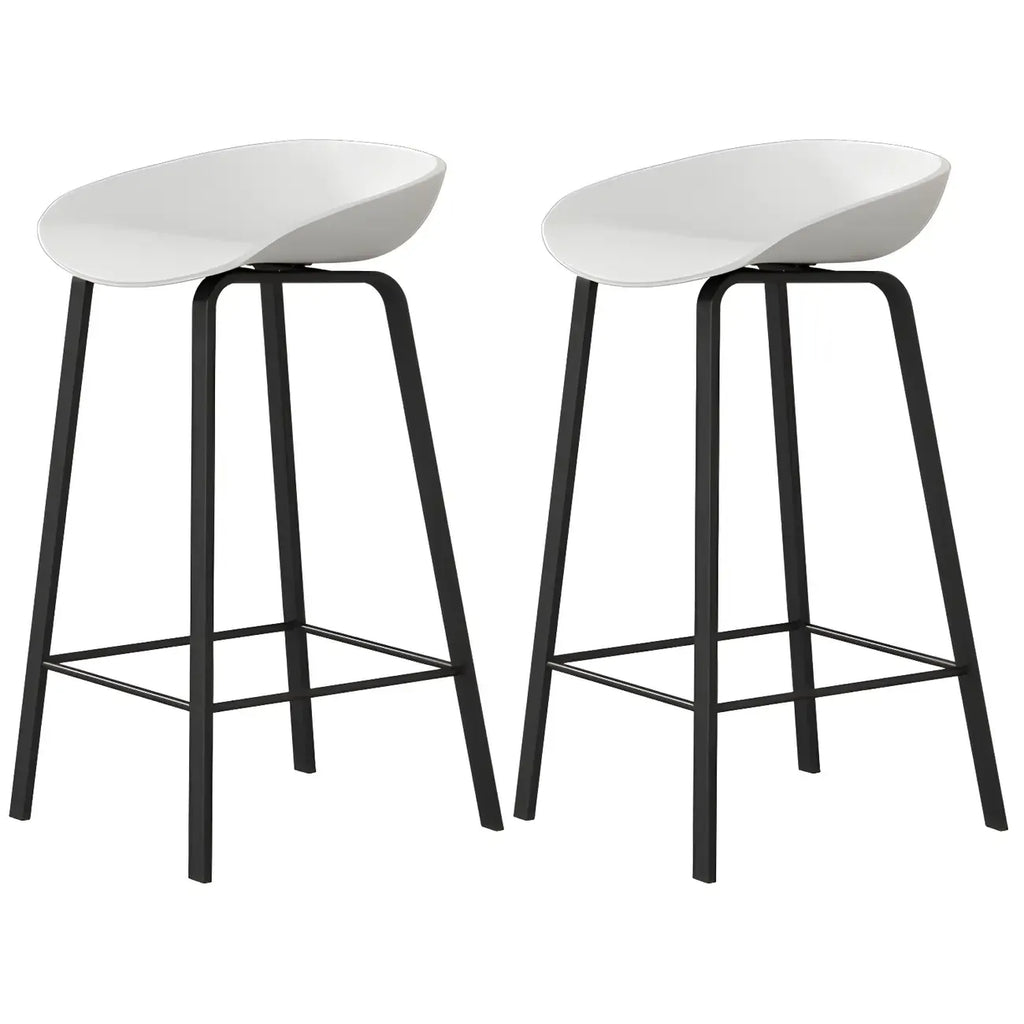 Contemporary Black Metal Sleek Design Ergonomic Bar Stool