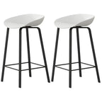 Contemporary Black Metal Sleek Design Ergonomic Bar Stool