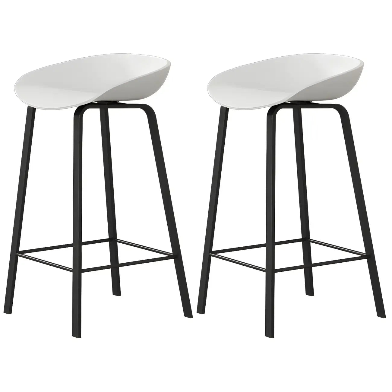 Contemporary Black Metal Sleek Design Ergonomic Bar Stool