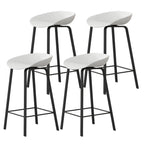 Contemporary Black Metal Sleek Design Ergonomic Bar Stool