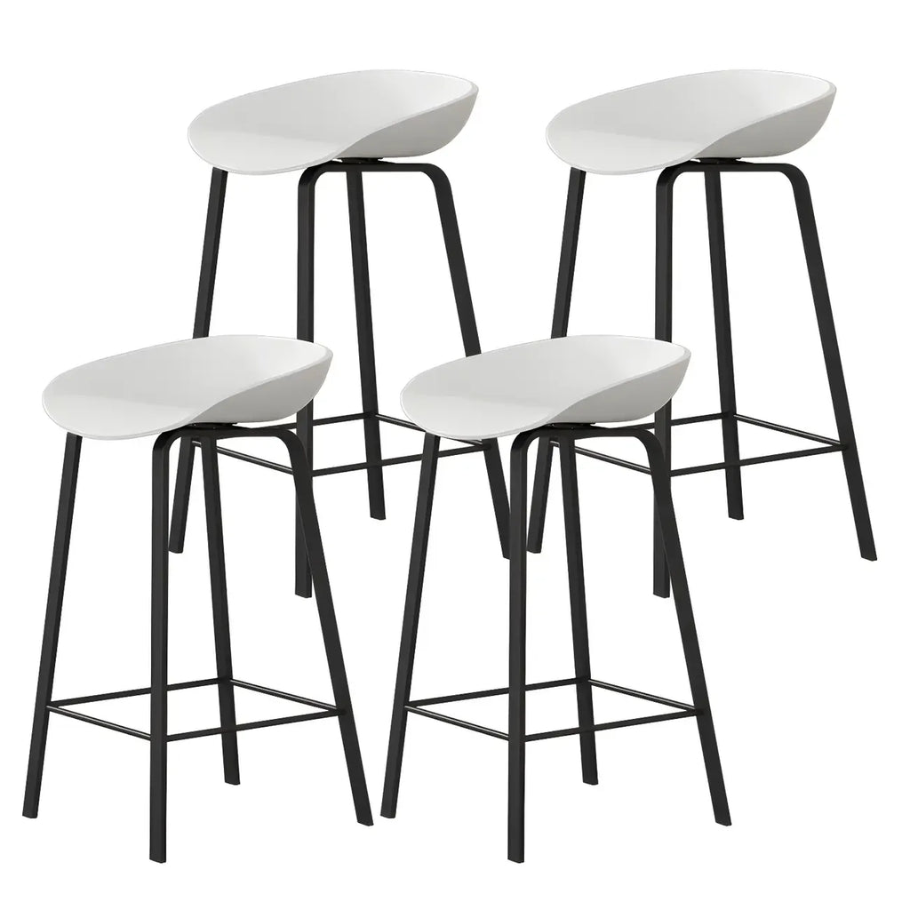 Contemporary Black Metal Sleek Design Ergonomic Bar Stool