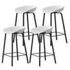 Contemporary Black Metal Sleek Design Ergonomic Bar Stool