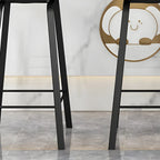Contemporary Black Metal Sleek Design Ergonomic Bar Stool