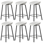 Contemporary Black Metal Sleek Design Ergonomic Bar Stool