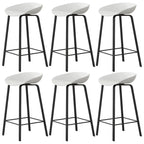 Contemporary Black Metal Sleek Design Ergonomic Bar Stool