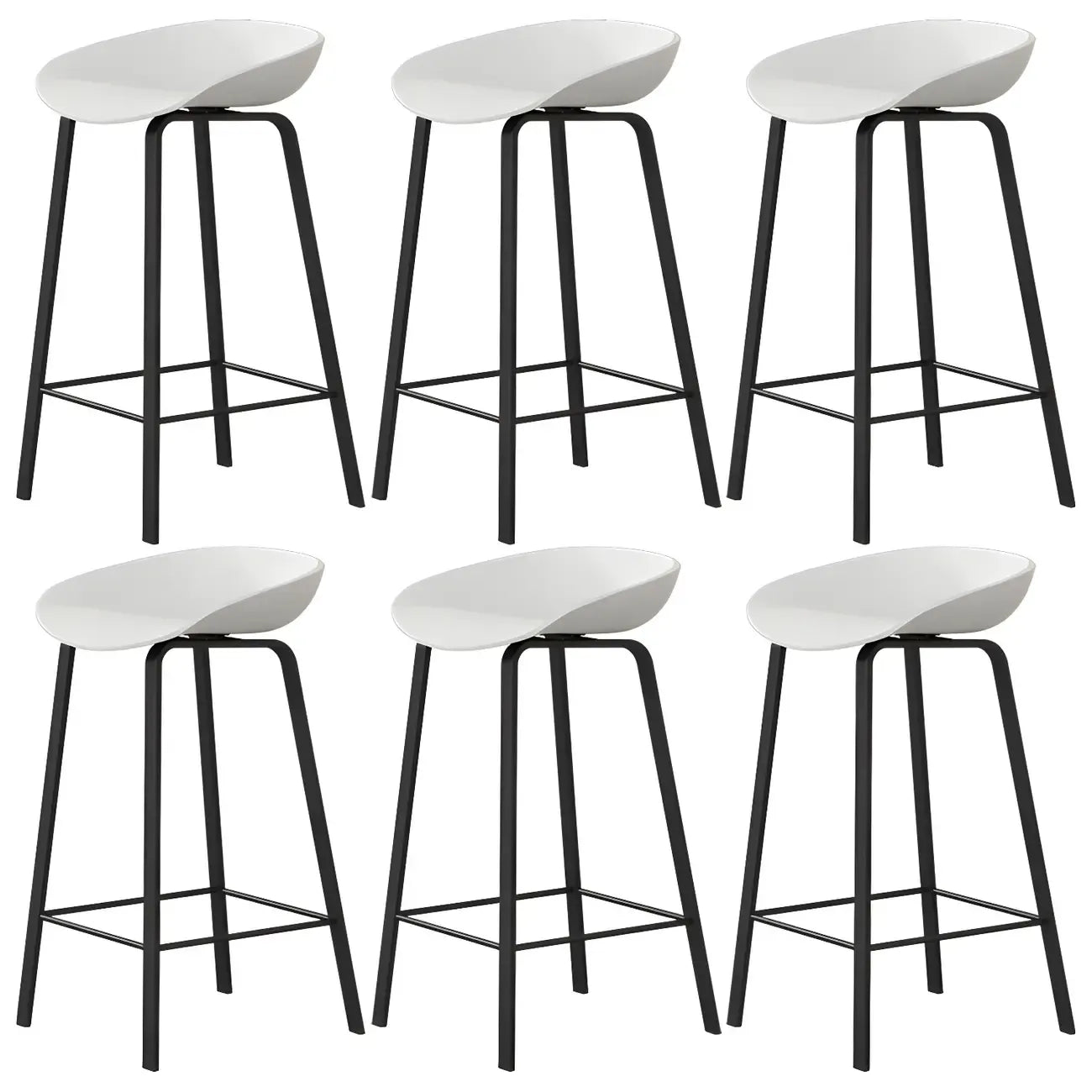 Contemporary Black Metal Sleek Design Ergonomic Bar Stool