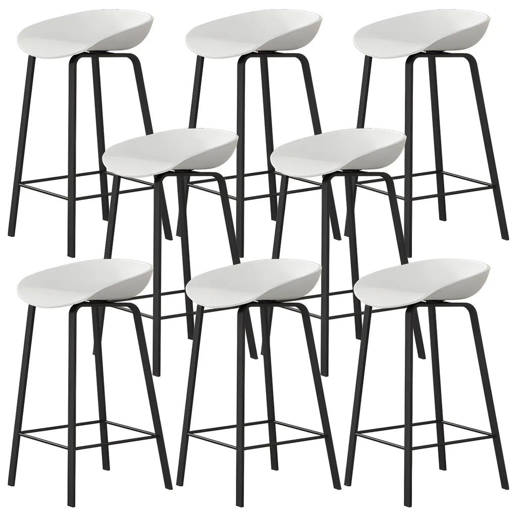 Contemporary Black Metal Sleek Design Ergonomic Bar Stool