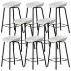 Contemporary Black Metal Sleek Design Ergonomic Bar Stool