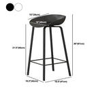 Contemporary Black Metal Sleek Design Ergonomic Bar Stool