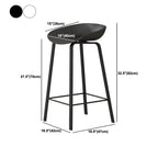 Contemporary Black Metal Sleek Design Ergonomic Bar Stool
