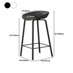 Contemporary Black Metal Sleek Design Ergonomic Bar Stool