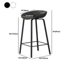 Contemporary Black Metal Sleek Design Ergonomic Bar Stool