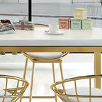 Rectangular Glam Marble Gold Base Bar Height Table