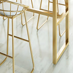 Rectangular Glam Marble Gold Base Bar Height Table