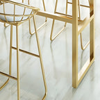 Rectangular Glam Marble Gold Base Bar Height Table