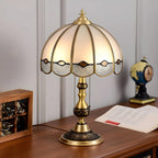 Nordic Dome Frosted Glass Table Lamp with Brass Base