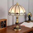 Nordic Dome Frosted Glass Table Lamp with Brass Base