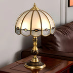 Nordic Dome Frosted Glass Table Lamp with Brass Base