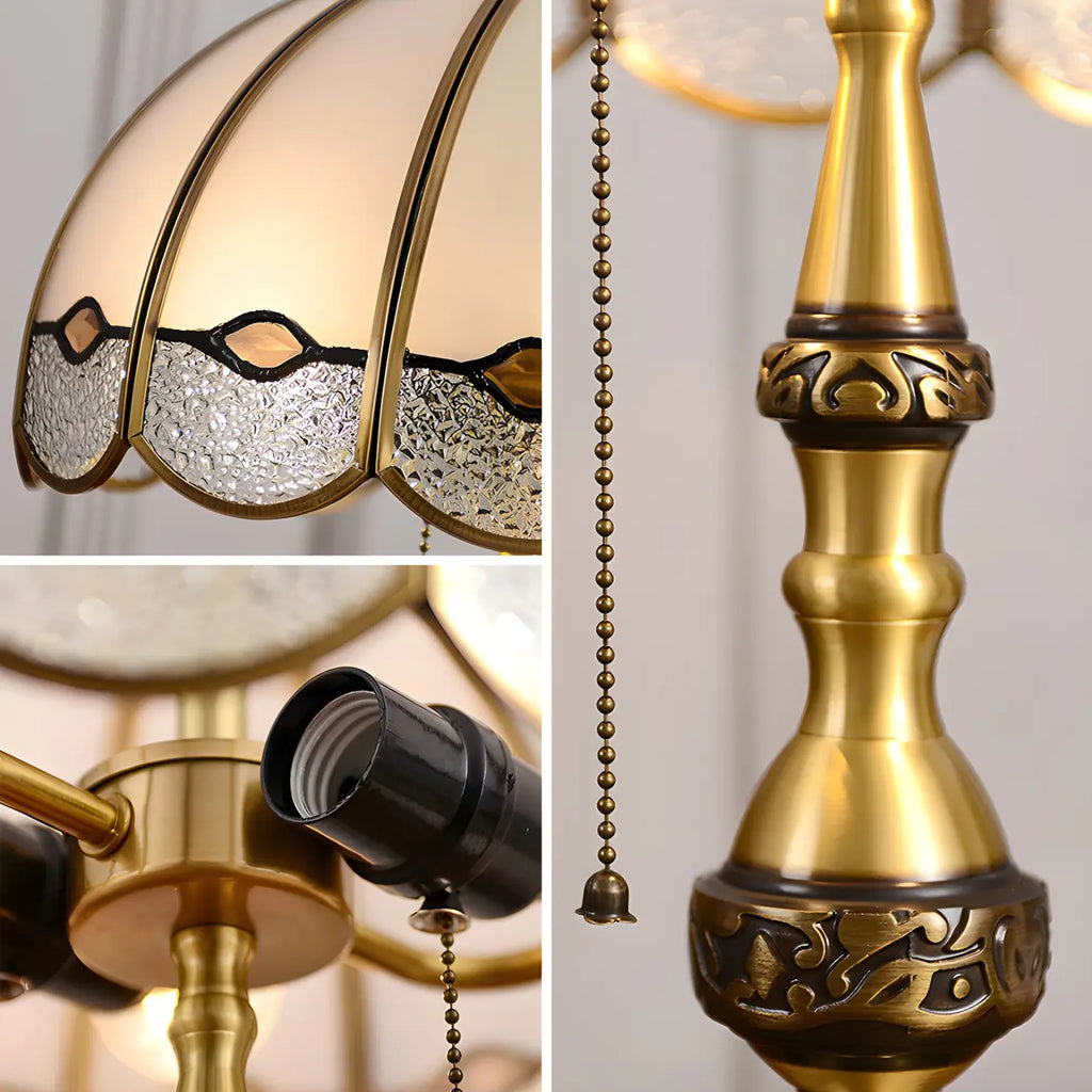 Nordic Dome Frosted Glass Table Lamp with Brass Base