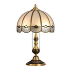 Nordic Dome Frosted Glass Table Lamp with Brass Base
